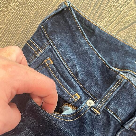 American Eagle Artist Cropped Jeans Super Stretch Denim Dark Wash Blue Size 4 - Picture 6 of 12